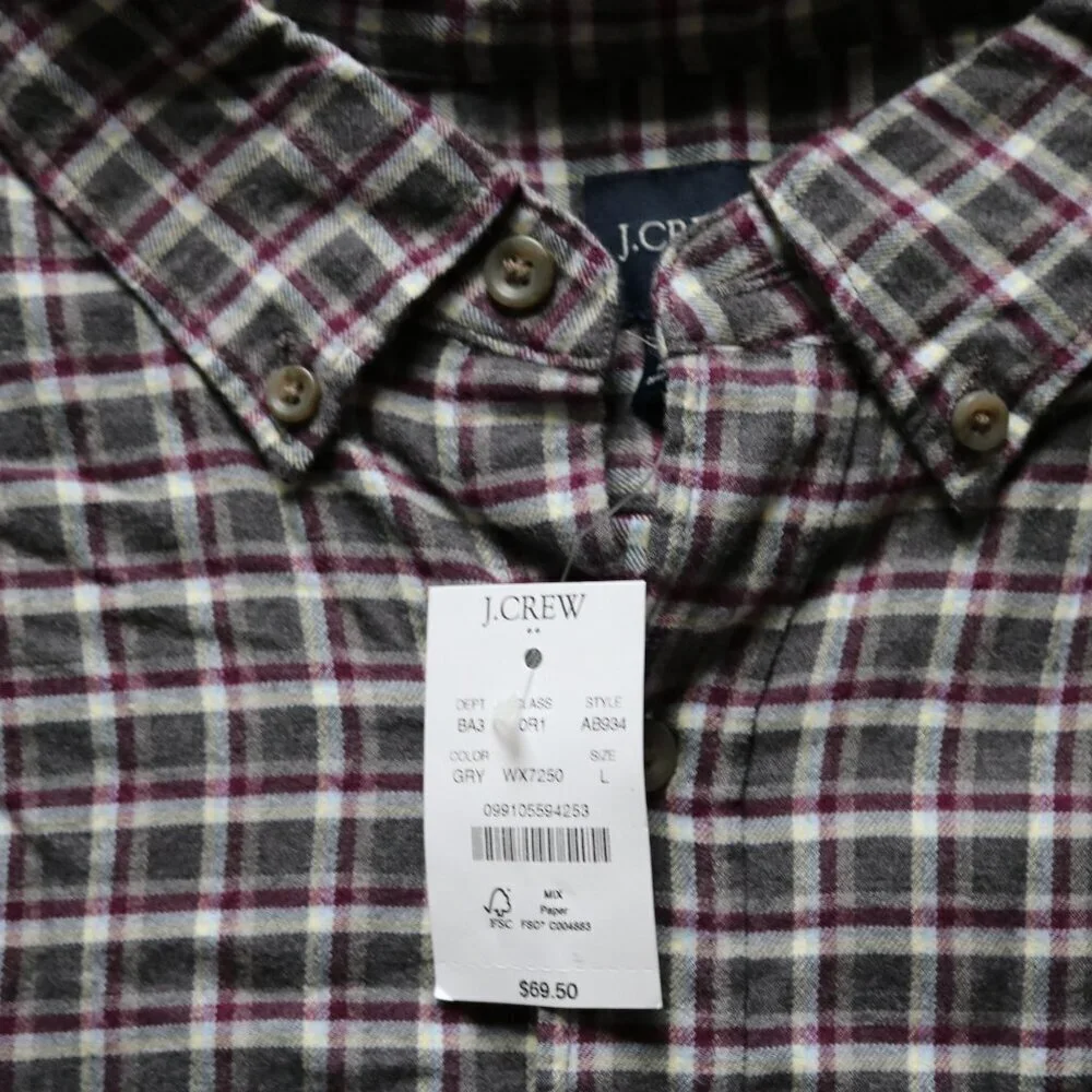 J. Crew Black and White Checkered Button Down Shirt